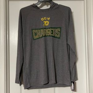 NWT l/s Dow Chargers hooded tshirt L